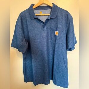 Carhartt Men's Heather Blue Polo Shirt
